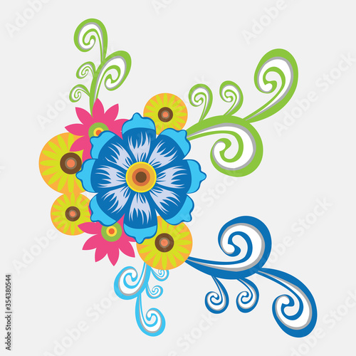 colorful illustration flower template. vector design