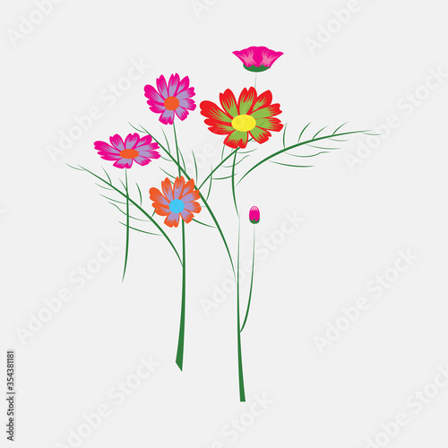 illustration of a colorful flower design vector template
