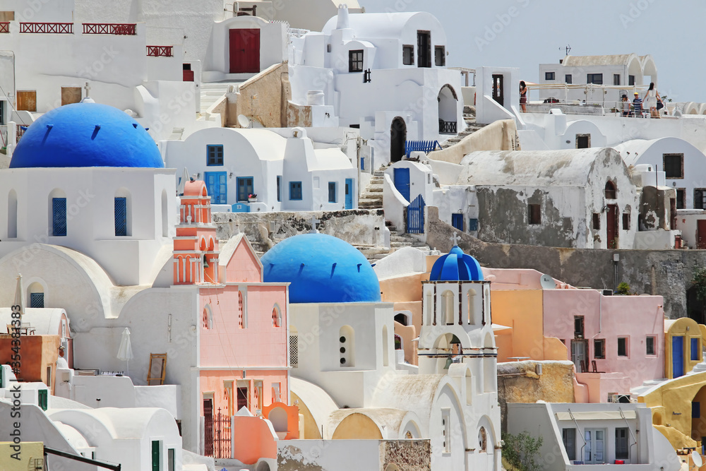 Oia,colorful town on the island of Santorini,Greece