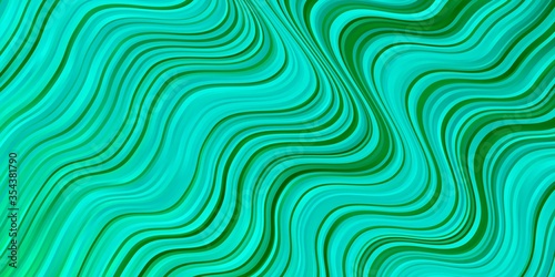 Light Green vector pattern with wry lines. Colorful illustration with curved lines. Smart design for your promotions.