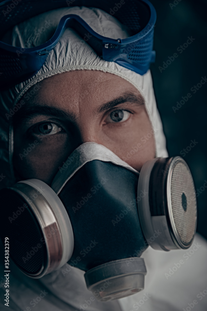 man in a respiratory mask man in a respiratory mask