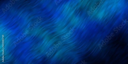 Dark BLUE vector background with bent lines. Abstract illustration with bandy gradient lines. Design for your business promotion.