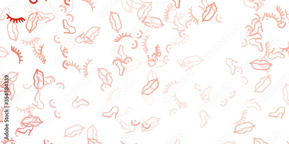 Light Red vector background with woman symbols. Light Red vector background with woman symbols.