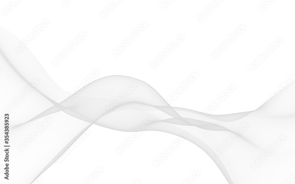 White abstract background. Fluttering white scarf. Waving on wind white fabric. 3D illustration White abstract background. Fluttering white scarf. Waving on wind white fabric. 3D illustration