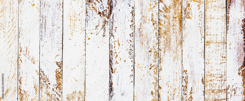 White painted and brown color of empty plank panel wood texture wall, old vintage grunge style with cracked of surface background for your text design, decoration or advertisement template, retro art White painted and brown color of empty plank panel wood texture wall, old vintage grunge style with cracked of surface background for your text design, decoration or advertisement template, retro art