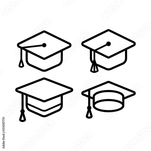graduation hat icon in trendy flat style