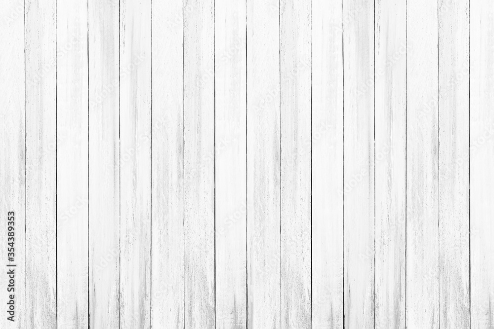 Obraz premium Empty plank white wooden wall texture background