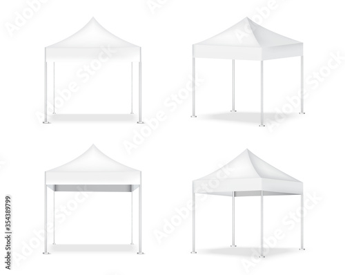 3D Mock up Realistic Tent Display POP Booth for Sale Marketing Promotion Exhibition Background Illustration