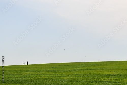 two man in the field