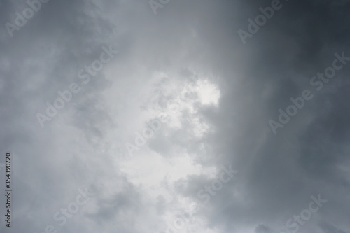 Dark gray nimbostratus cloud bakground. Nimbostratus clouds are associated with rainy  dreary days.