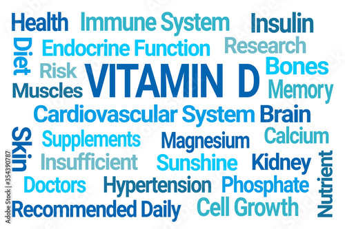 Vitamin D Word Cloud on White Background