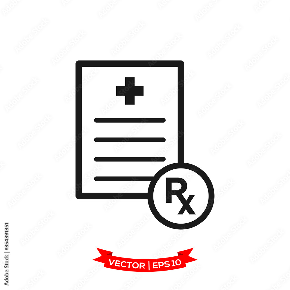 prescription medicine in trendy flat design, RX vector icon prescription medicine in trendy flat design, RX vector icon