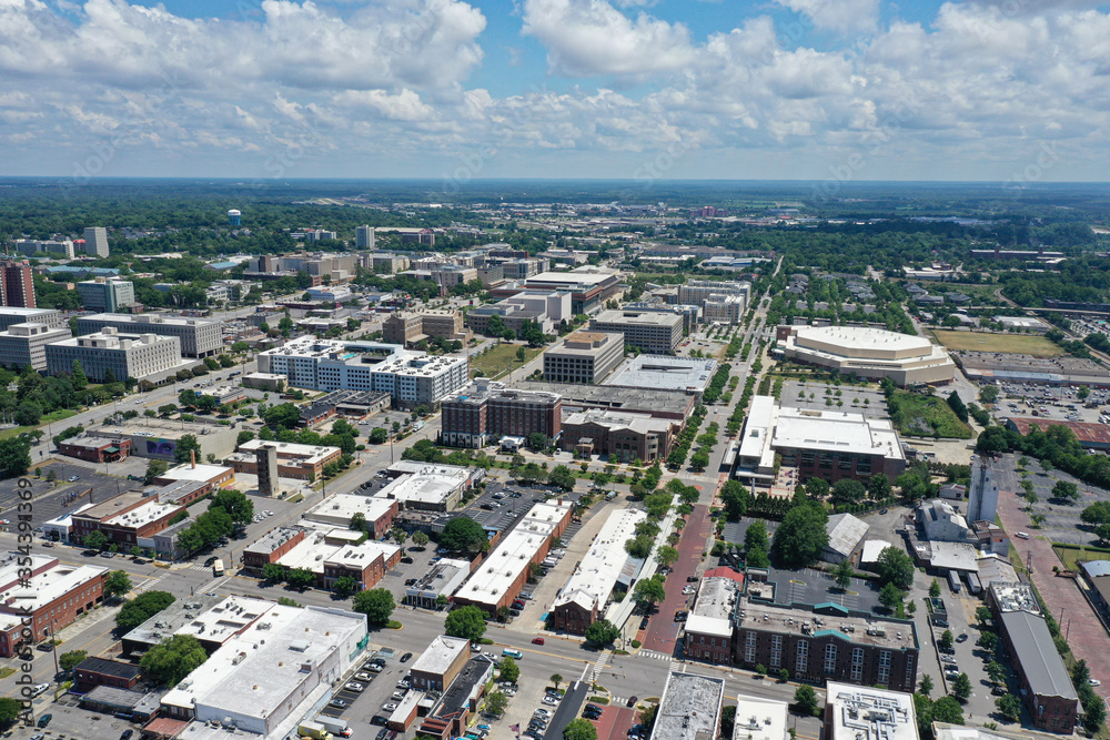 Aerial Skyline View of Columbia South Carolina and UofSC