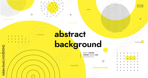 Trendy geometric shapes background. Simple illustration with memphis pattern. Abstract backdrop.