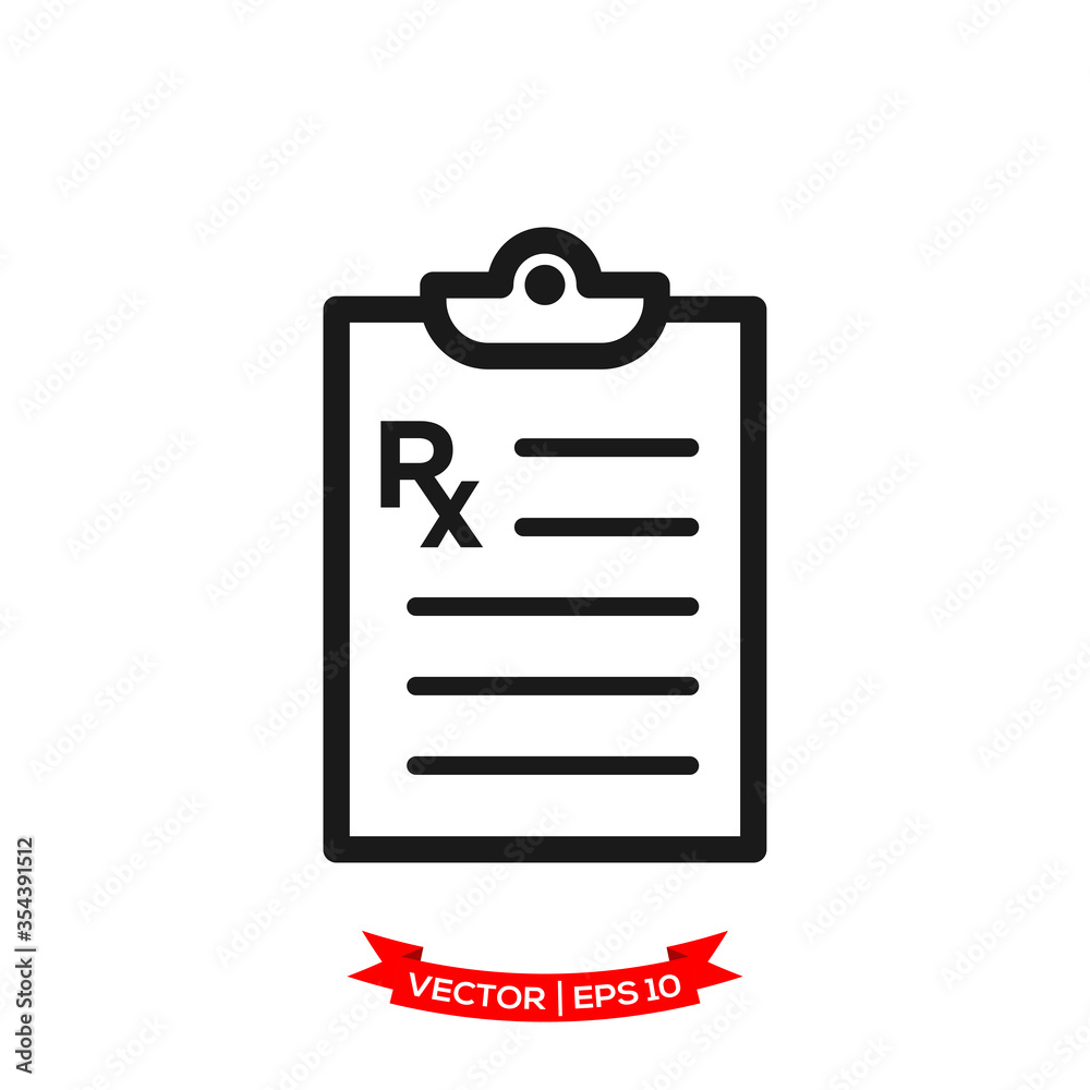 prescription medicine in trendy flat design, RX vector icon prescription medicine in trendy flat design, RX vector icon