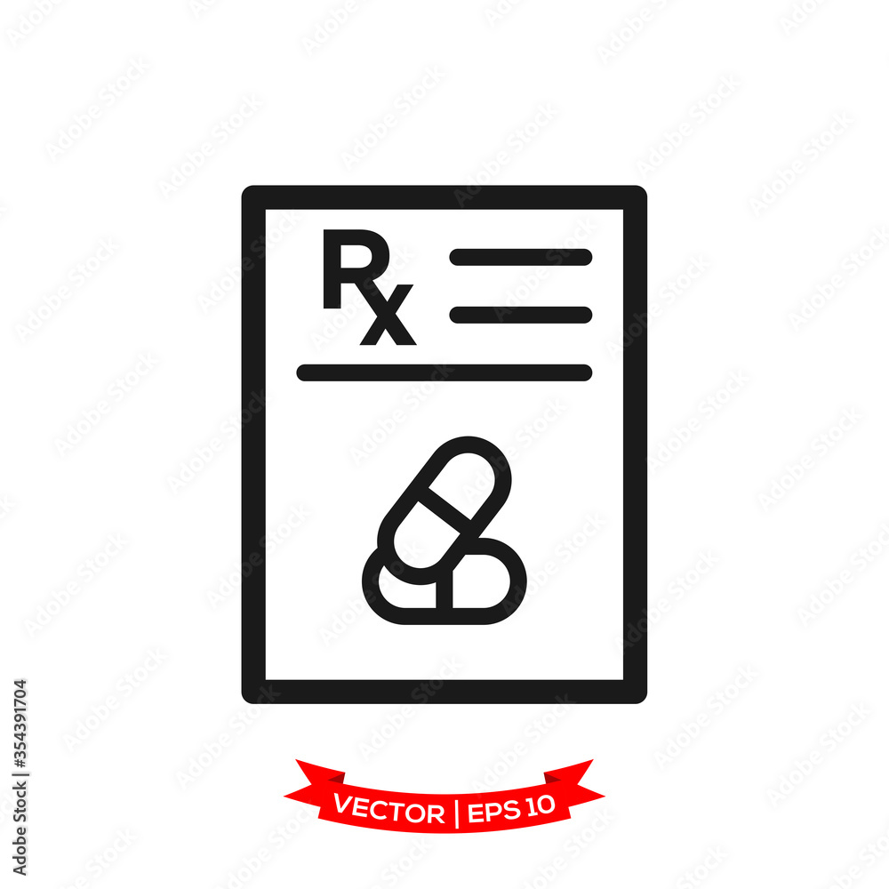 prescription medicine in trendy flat design, RX vector icon prescription medicine in trendy flat design, RX vector icon