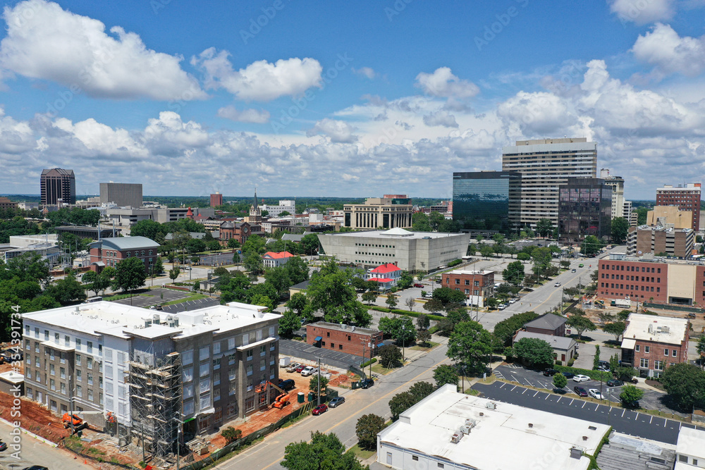 Aerial Skyline View of Columbia South Carolina and UofSC