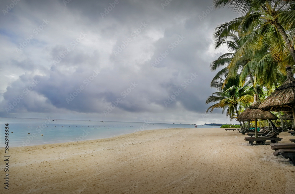 Clouds over  the sea at Mauritius Island