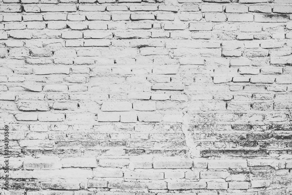 Fototapeta premium black and white old brick wall texture background for your text or decoration