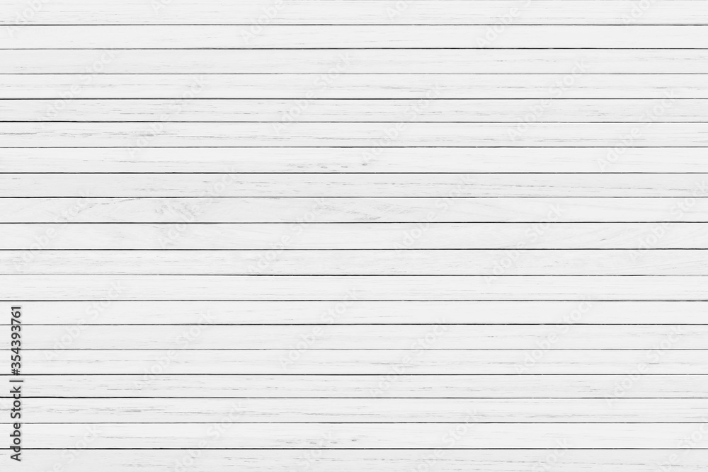 Close up of  Empty plank white wood wall texture background