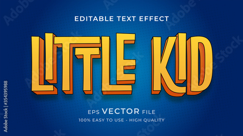 comic kid editable text effect concept