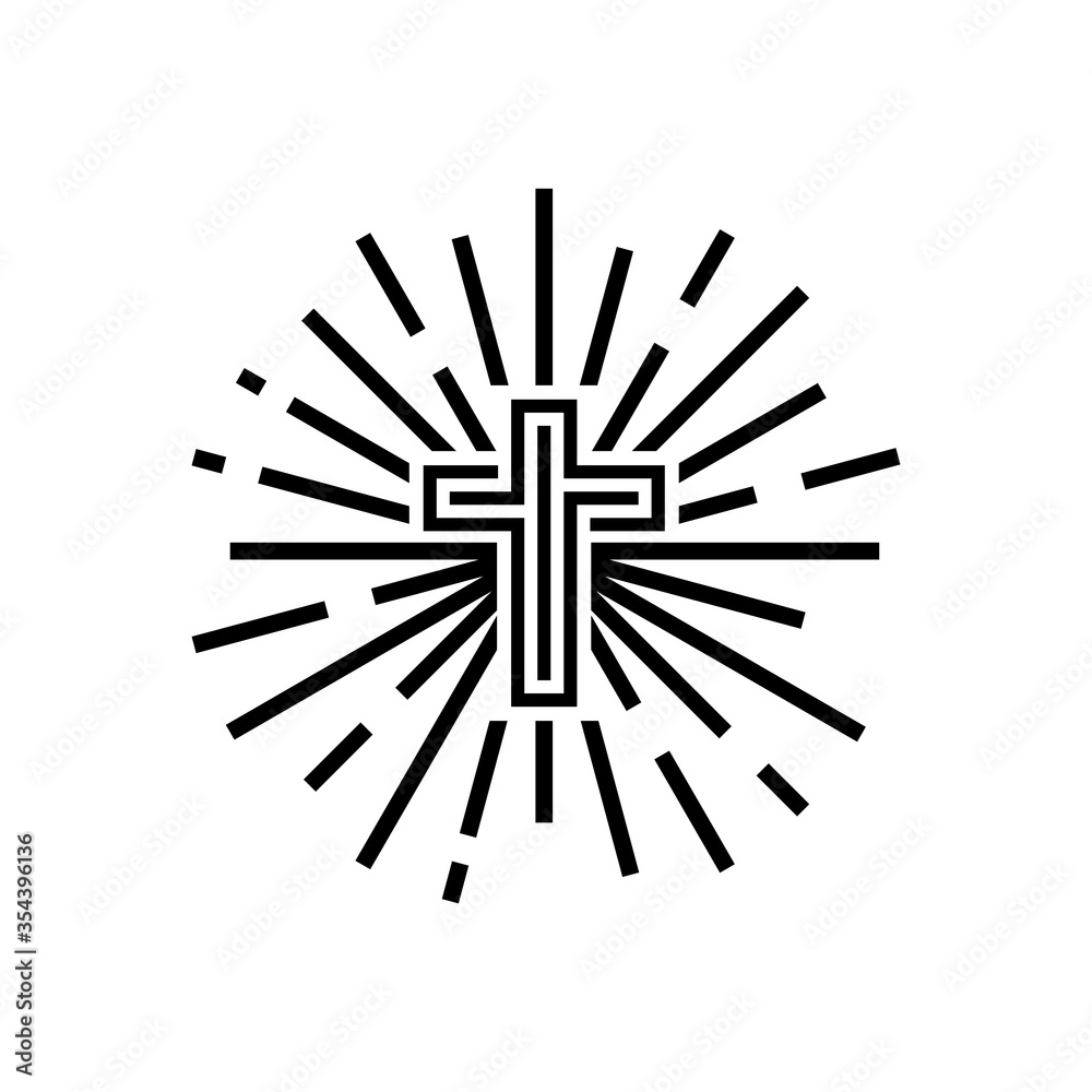 Obraz premium Cross light. Logo icon vector.