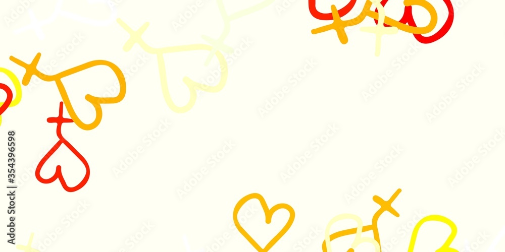 Light Red, Yellow vector texture with women's rights symbols.