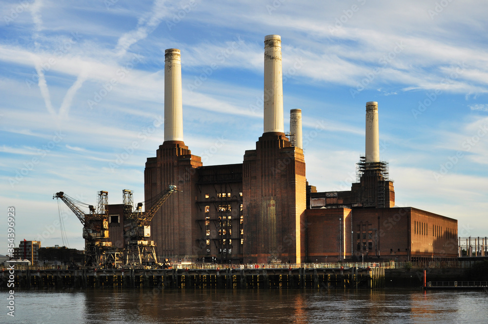 Battersea Power Station on the bank of the Thames, London, England Battersea Power Station on the bank of the Thames, London, England