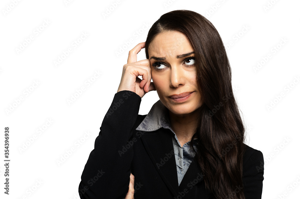 Portrait of a beautiful young woman thinking Portrait of a beautiful young woman thinking