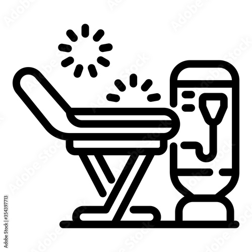 Laser remove hair armchair icon. Outline laser remove hair armchair vector icon for web design isolated on white background