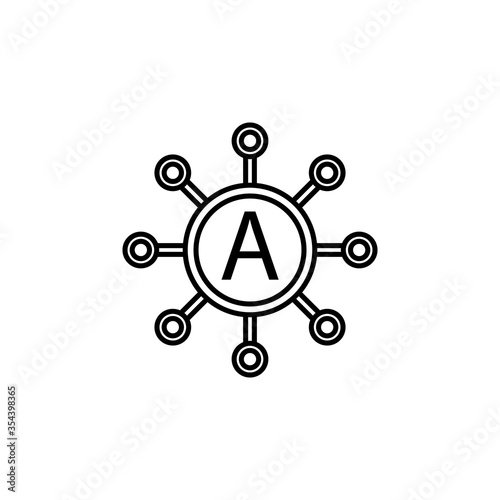 blood type a line icon. Signs and symbols can be used for web, logo, mobile app, UI, UX