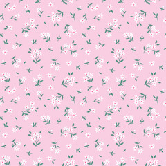 Rideaux Rose clair patrons Elegant floral pattern in small white flowers. Liberty style. Floral seamless background for fashion prints. Vintage print. Seamless vector texture.  © ann_and_pen