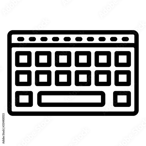 Wireless keyboard icon. Outline wireless keyboard vector icon for web design isolated on white background