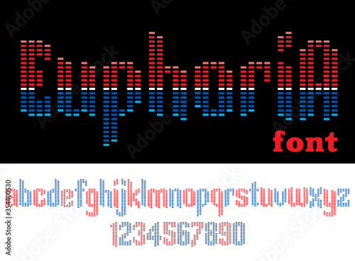 EUPHORIA - MUSIC FONT. Music alphabet in the form of equalizer.