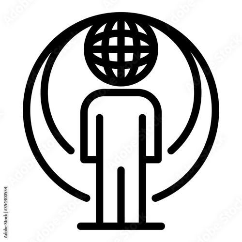 Global office manager icon. Outline global office manager vector icon for web design isolated on white background
