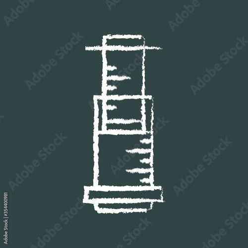 aero press for coffee, chalk icon