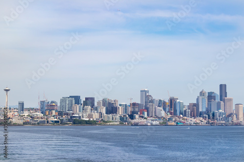 Seattle City Skyline Wide Angle