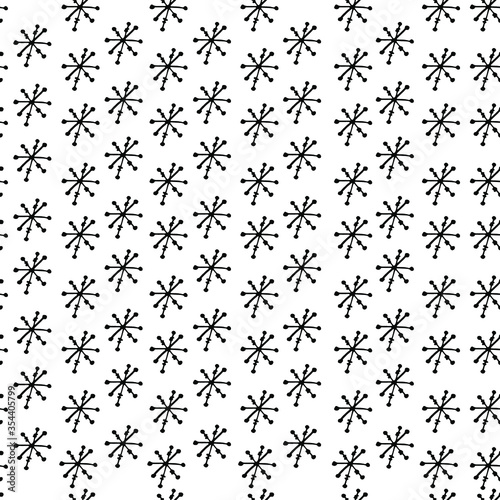 Abstract festive background, pattern with snowflakes. manual graphics of New Year's packing. Snowflakes of different shapes. Design for packaging, wallpaper, textiles, designer paper. Isolated 