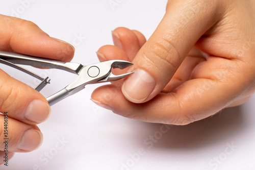 Cuticle removal tool. Cut manicure at home. Tools for manicure.