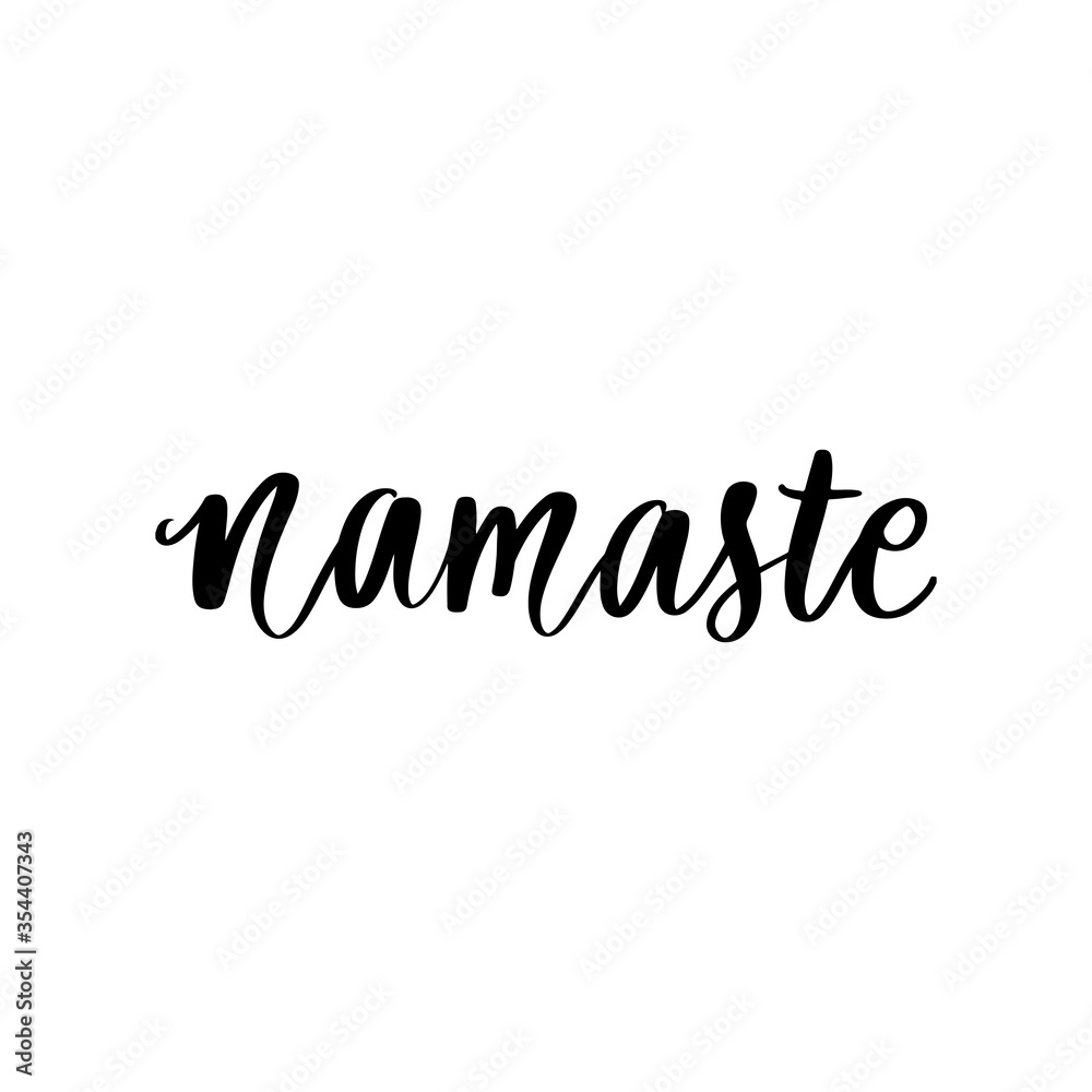 Hand drawn namaste vector quote. Hello in hindi. Indian phrase.