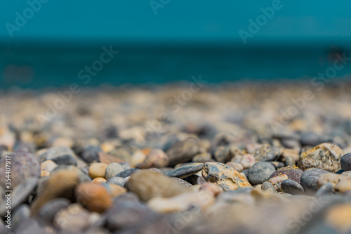 Pebbles on the beach by the sea