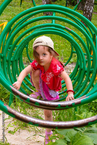 girl playing in the playground