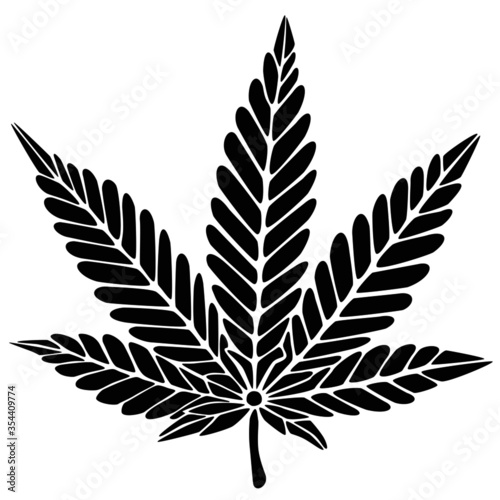 Cannabis Pflanze gezeichnet per Hand. Grafik als veränderbare Vektor-Datei. Verwendbar für Karten, Poster, Firmenlogo, etc. 