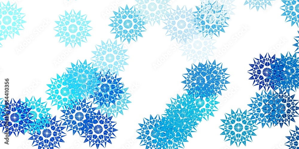 Light BLUE vector doodle template with flowers. Light BLUE vector doodle template with flowers.