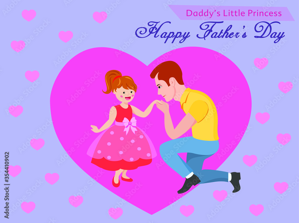 vector illustration of father bending on his knee kissing daughter' hand. concept of endearment between father and daughter.happy father's day vector illustration of father bending on his knee kissing daughter' hand. concept of endearment between father and daughter.happy father's day
