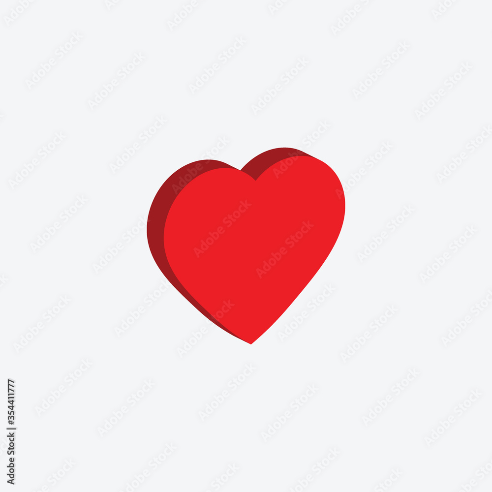 heart icon  isometric vector 