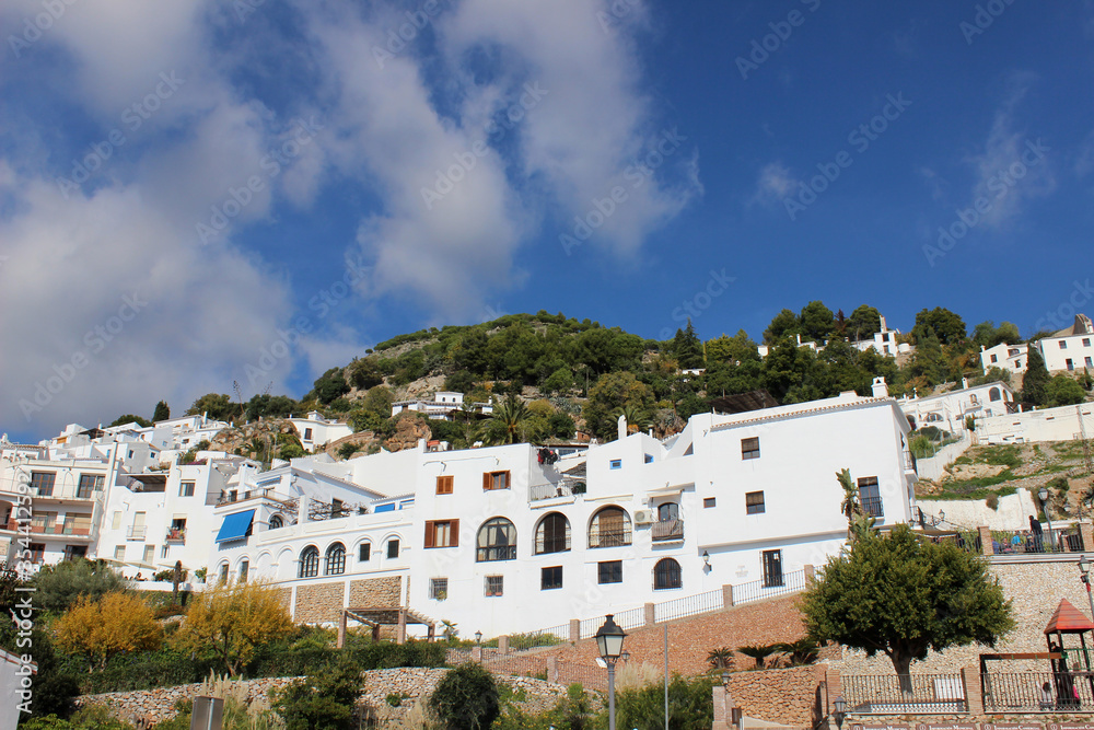 Obraz premium Landscape of the town of Frigiliana (Málaga). Town declared one of the most beautiful in Spain