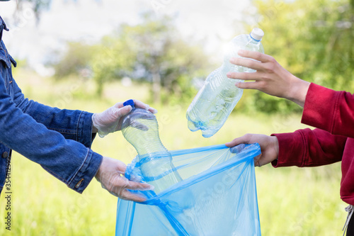 Concept of protecting nature from garbage and plastic waste.