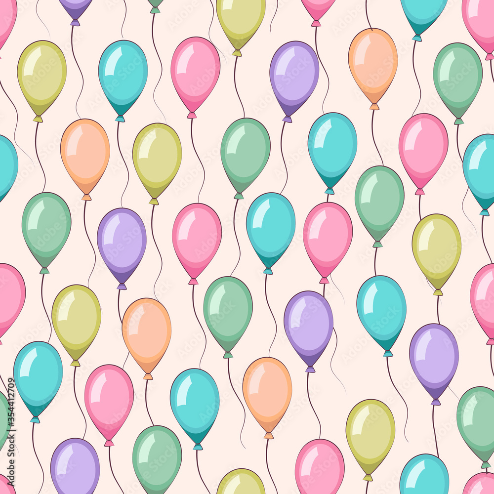 Birthday Rope Texture Vecteur Stock Birthday pattern. Holiday pattern with balloons. Happy ...
