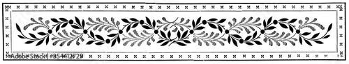 Abstract ornament  chapter separator in a book. Illustration of the 19th century. White background.